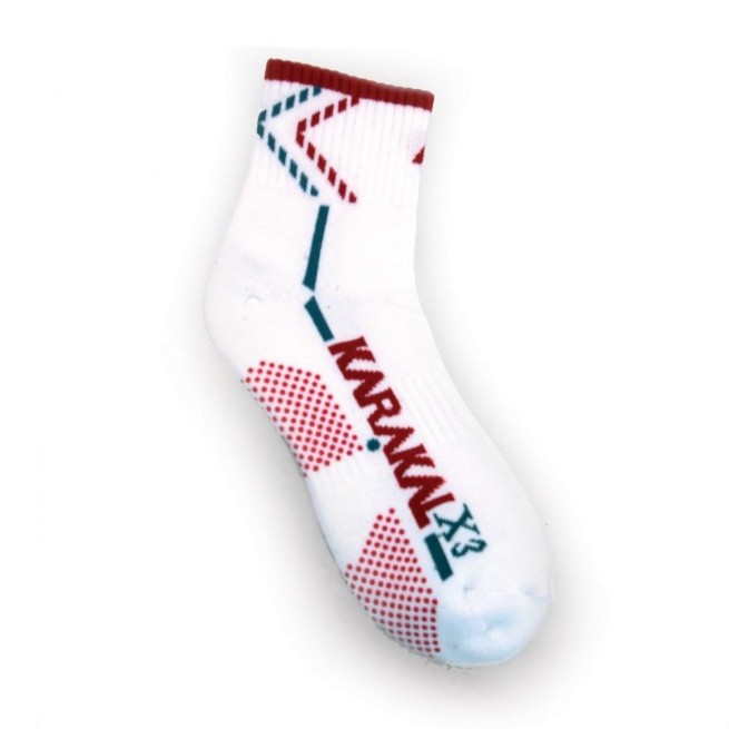 Karakal X3 ankle squash socks (White / Red)
