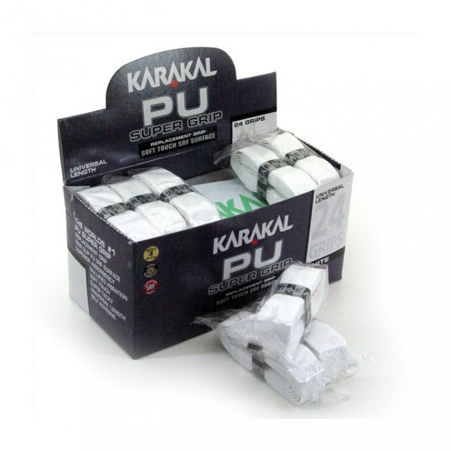 Karakal PU Super Grip - Boite de 24 grips blancs