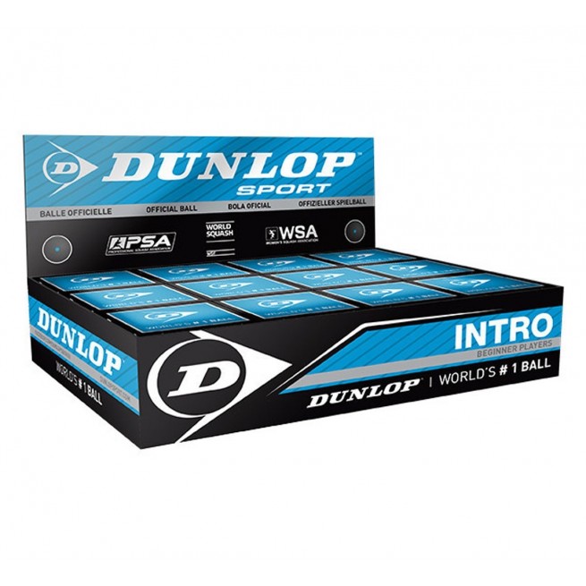 Balle de squash Dunlop Intro - 12 balles| My-squash.com