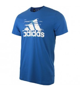 Adidas T-Shirt Ess Logo Homme Bleu | My-squash.com