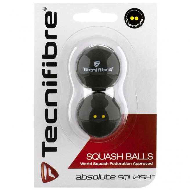 Tecnifibre Absolute Double Yellow Squash Balls x2 | My-squash.com