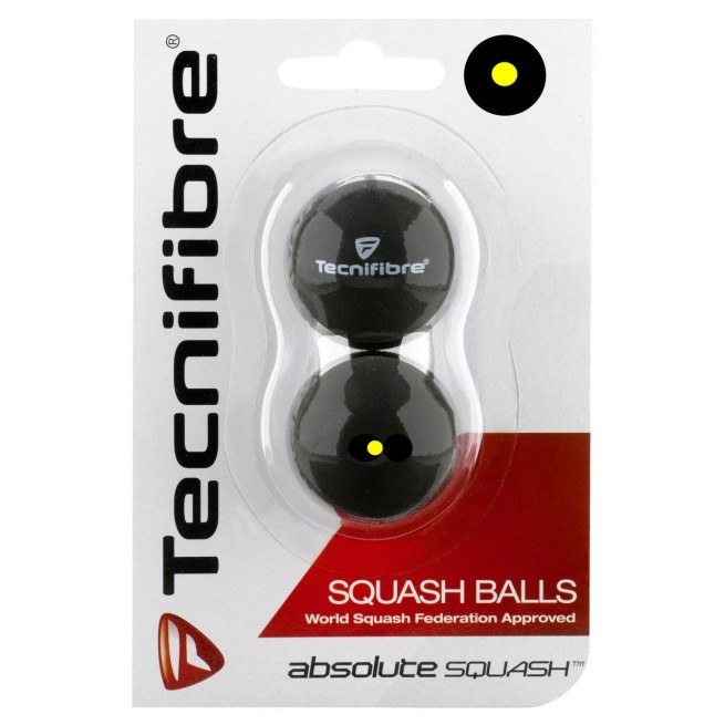 Tecnifibre Absolute Yellow Dot Squash Ball x2 | My-squash.com